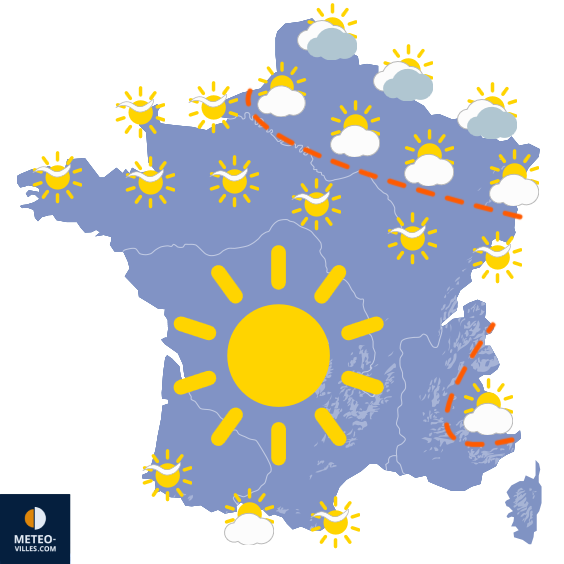 Carte de prévisions du temps du Mercredi 10 juin 2026