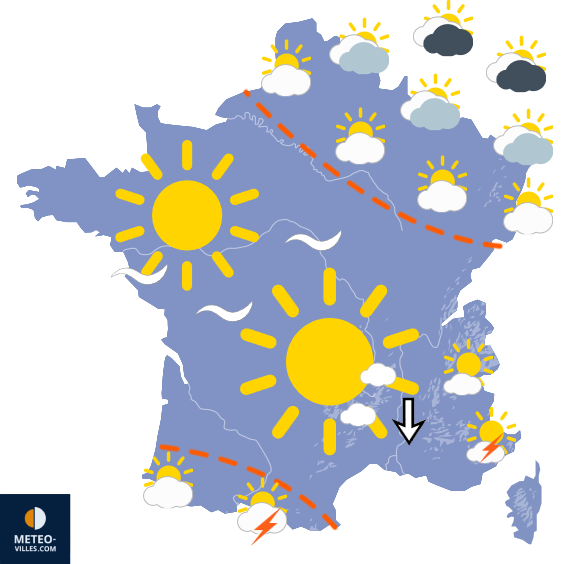 Carte de prévisions du temps du Vendredi 12 juin 2026