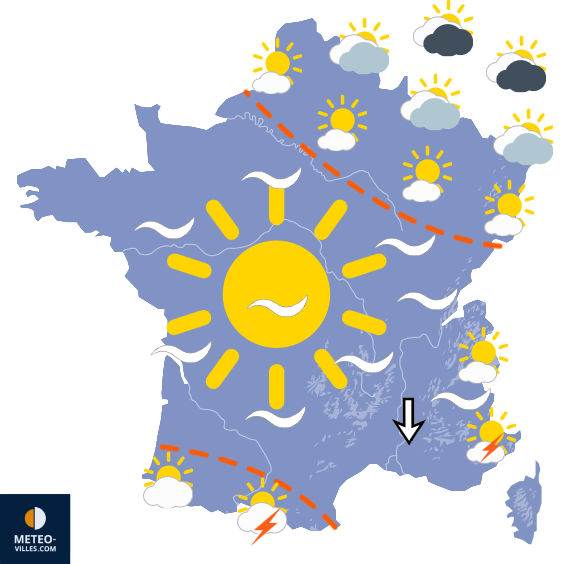 Carte de prévisions du temps du Vendredi 12 juin 2026