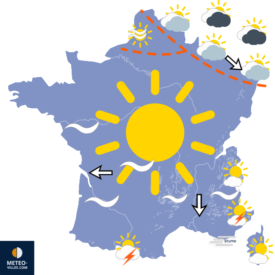 Carte de prévisions du temps du Dimanche 14 juin 2026