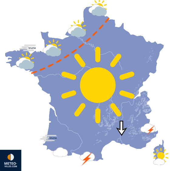 Carte de prévisions du temps du Vendredi 12 juin 2026