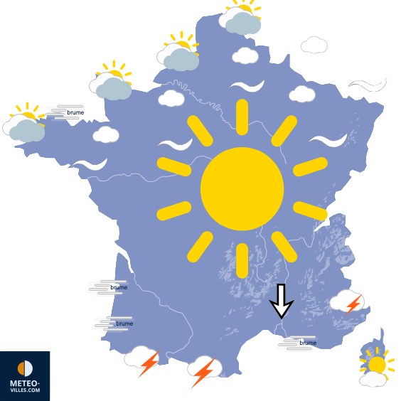 Carte de prévisions du temps du Dimanche 14 juin 2026