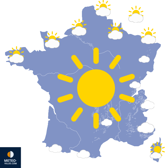Carte de prévisions du temps du Mercredi 10 juin 2026