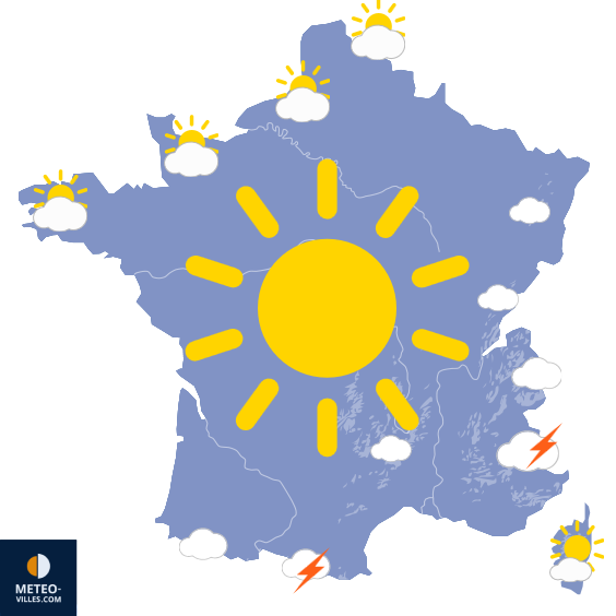 Carte de prévisions du temps du Vendredi 12 juin 2026