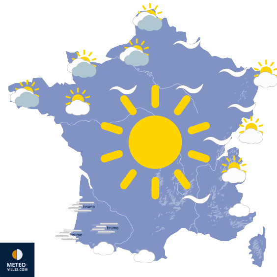 Carte de prévisions du temps du Vendredi 12 juin 2026