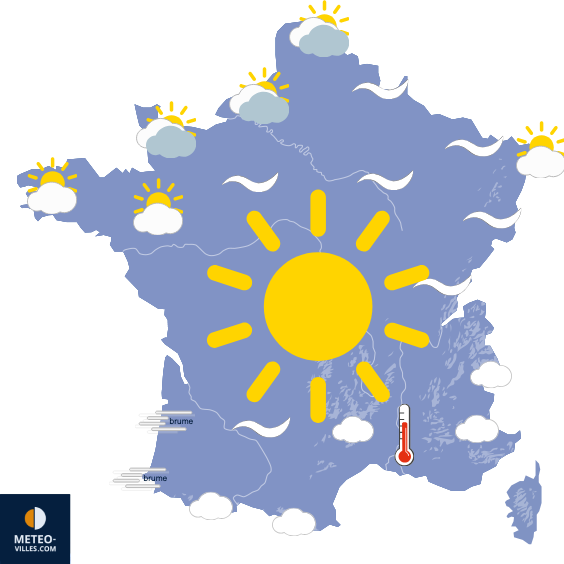 Carte de prévisions du temps du Samedi 13 juin 2026