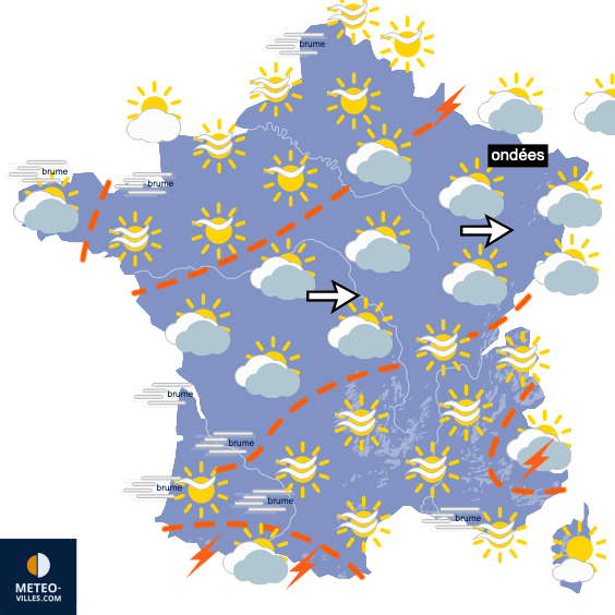 Carte de prévisions du temps du Mardi 16 juin 2026