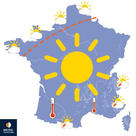 Carte de prévisions du temps du Vendredi 12 juin 2026