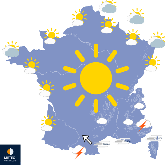 Carte de prévisions du temps du Monday, June 15, 2026