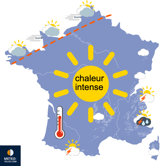 Carte de prévisions du temps du Vendredi 12 juin 2026