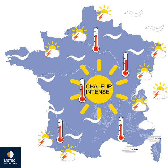 Carte de prévisions du temps du Samedi 13 juin 2026