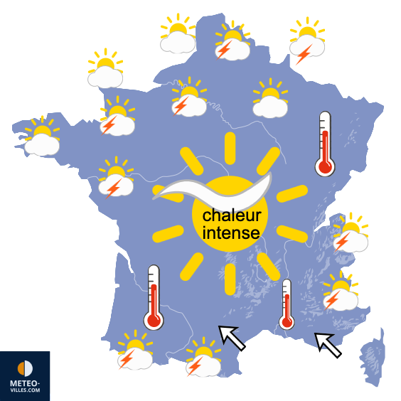 Carte de prévisions du temps du Dimanche 14 juin 2026