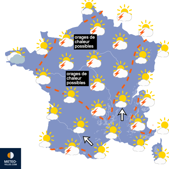 Carte de prévisions du temps du Jeudi 18 juin 2026