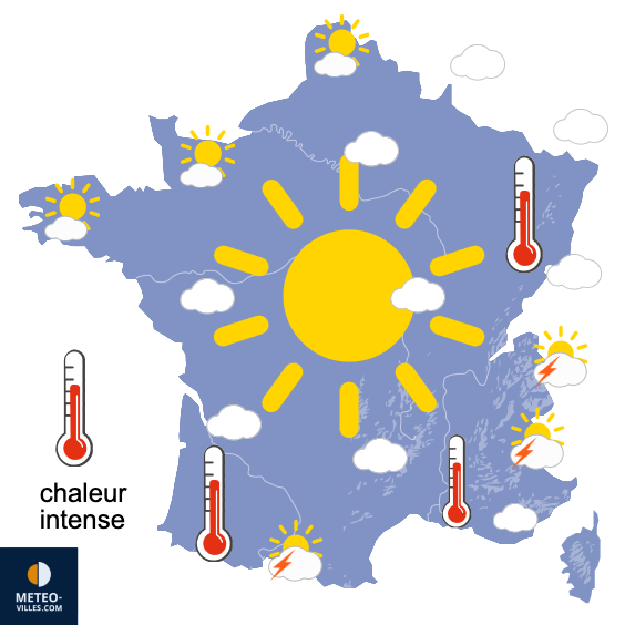 Carte de prévisions du temps du Dimanche 14 juin 2026