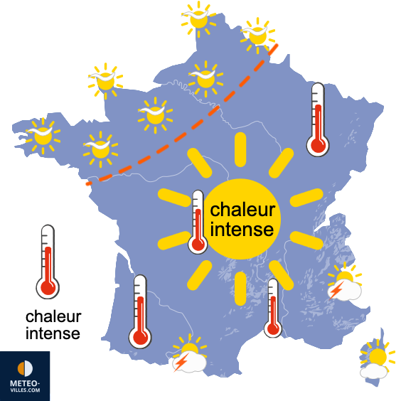 Carte de prévisions du temps du Mardi 16 juin 2026