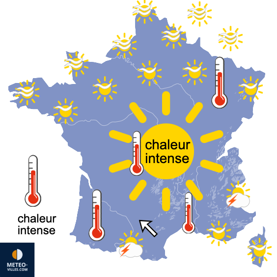 Carte de prévisions du temps du Mercredi 17 juin 2026