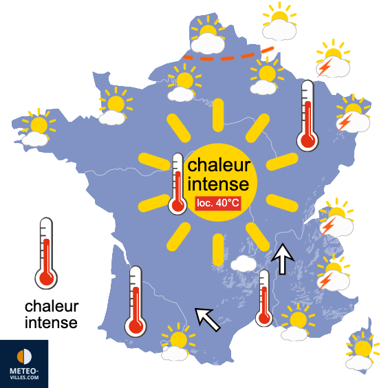 Carte de prévisions du temps du Jeudi 18 juin 2026