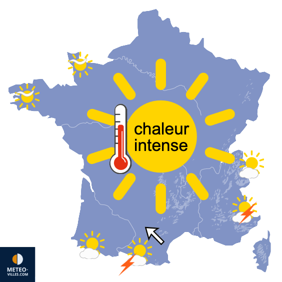 Carte de prévisions du temps du Mercredi 17 juin 2026