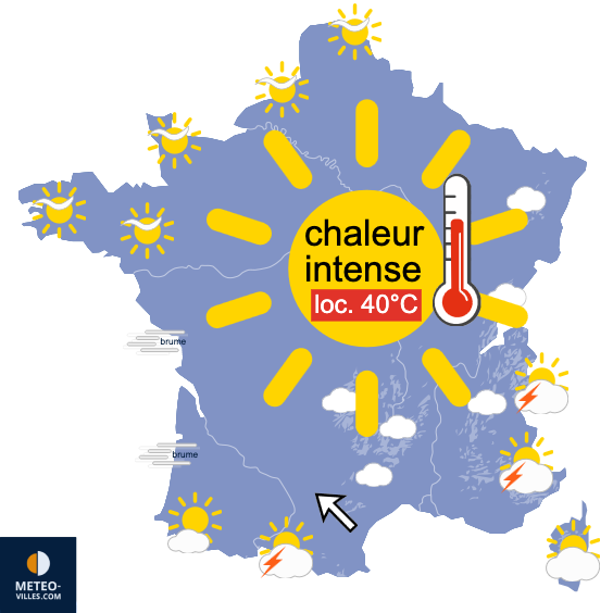 Carte de prévisions du temps du Jeudi 18 juin 2026