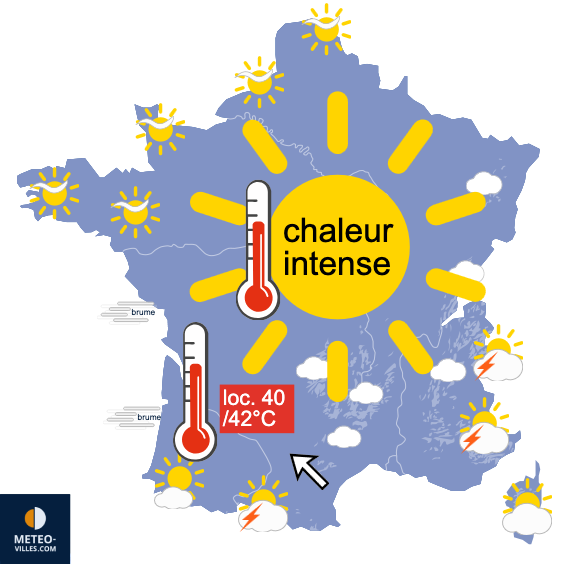 Carte de prévisions du temps du Vendredi 19 juin 2026