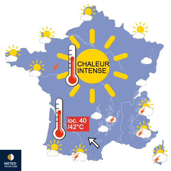 Carte de prévisions du temps du Dimanche 21 juin 2026