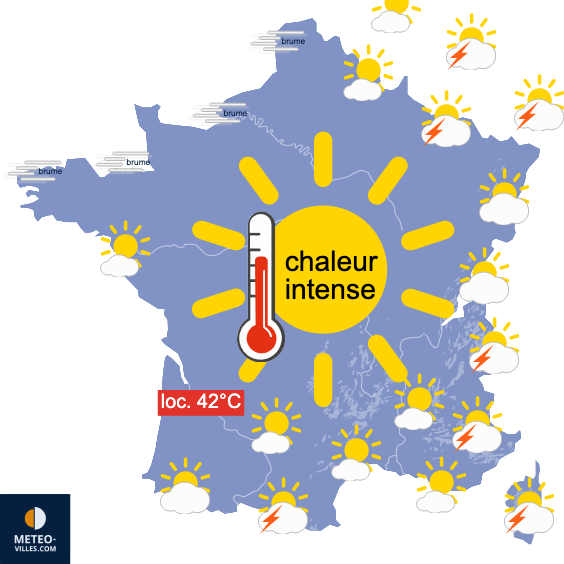 Carte de prévisions du temps du Vendredi 19 juin 2026
