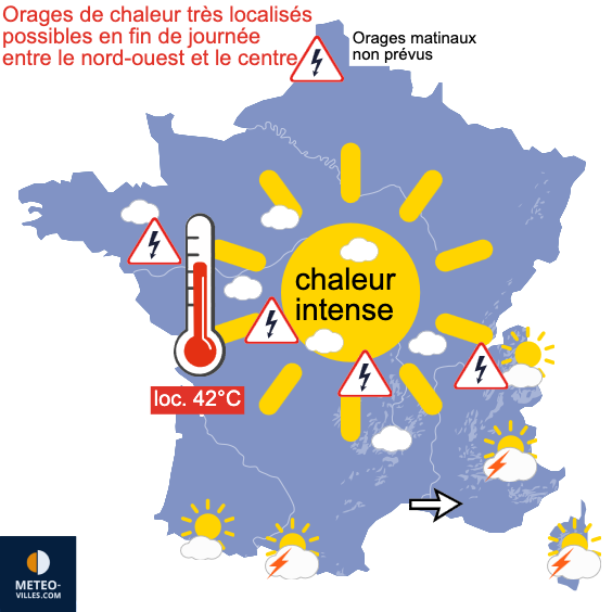Carte de prévisions du temps du Mardi 23 juin 2026
