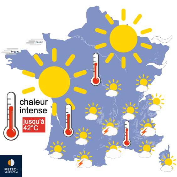 Carte de prévisions du temps du Saturday, June 20, 2026