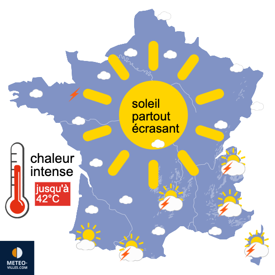 Carte de prévisions du temps du Mardi 23 juin 2026