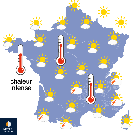 Carte de prévisions du temps du Sunday, June 21, 2026