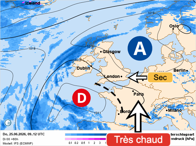 Carte de prévisions d'europe du Jeudi 25 juin 2026