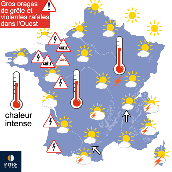 Carte de prévisions du temps du Mercredi 24 juin 2026