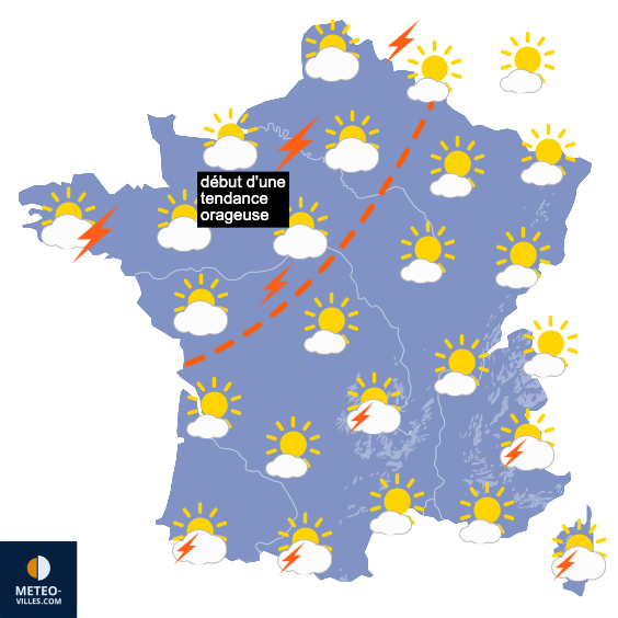 Carte de prévisions du temps du Dimanche 21 juin 2026