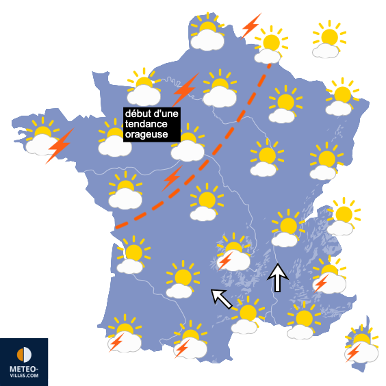 Carte de prévisions du temps du Mardi 23 juin 2026