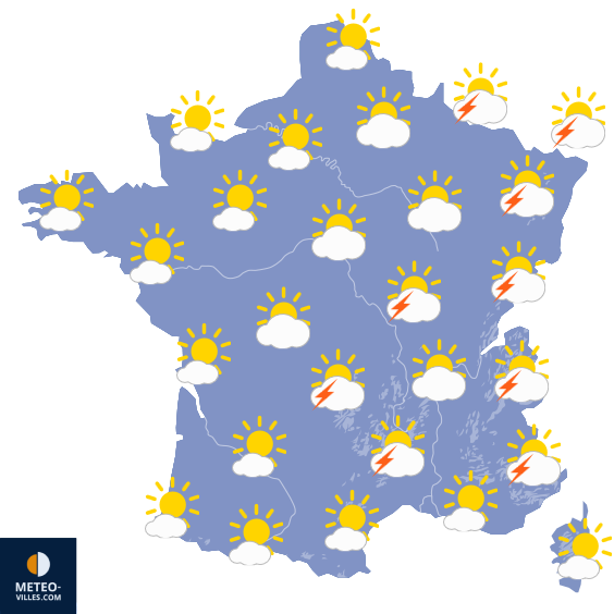 Carte de prévisions du temps du Dimanche 21 juin 2026