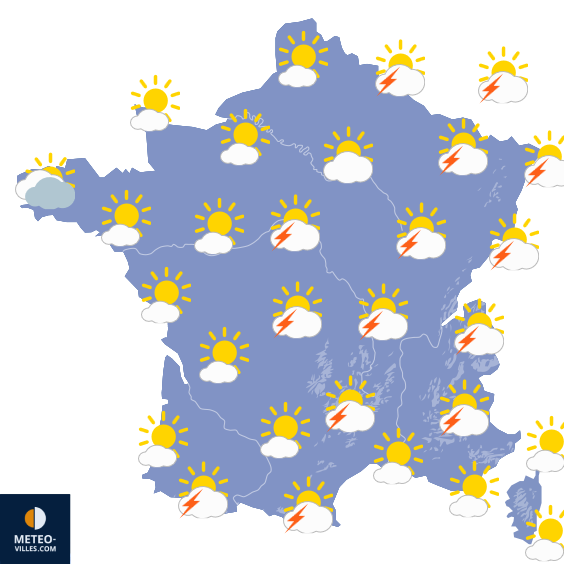 Carte de prévisions du temps du Dimanche 28 juin 2026