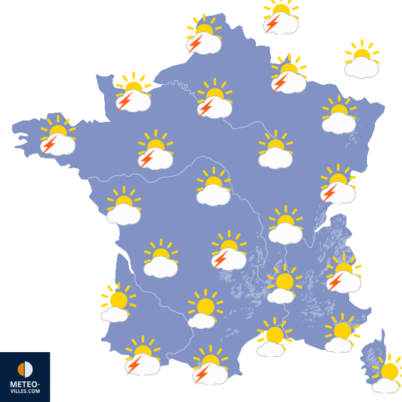 Carte de prévisions du temps du Dimanche 21 juin 2026