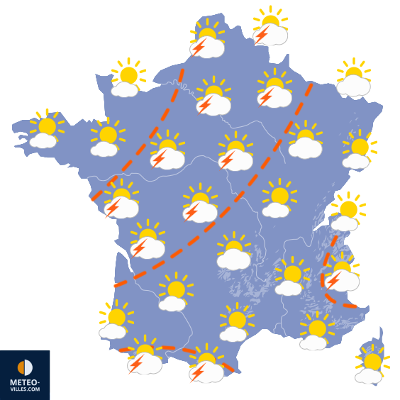 Carte de prévisions du temps du Dimanche 28 juin 2026