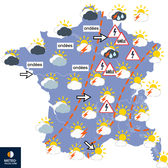 Carte de prévisions du temps du Samedi 27 juin 2026