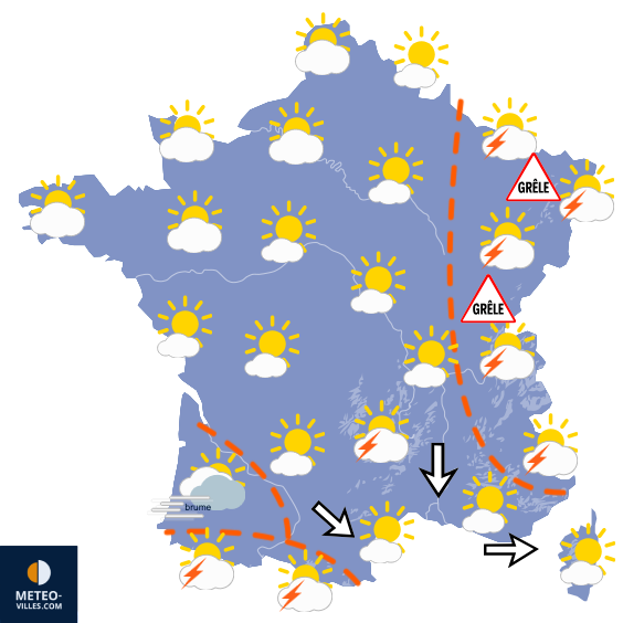 Carte de prévisions du temps du Mardi 23 juin 2026