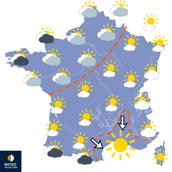 Carte de prévisions du temps du Mercredi 24 juin 2026