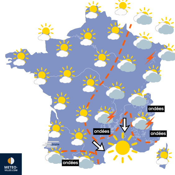 Carte de prévisions du temps du Vendredi 26 juin 2026