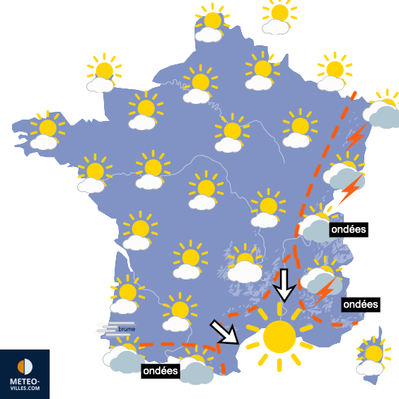 Carte de prévisions du temps du Dimanche 28 juin 2026