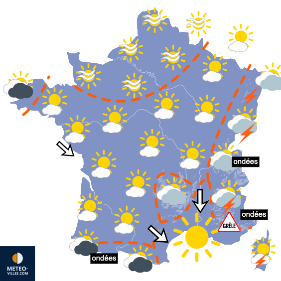 Carte de prévisions du temps du Mardi 30 juin 2026
