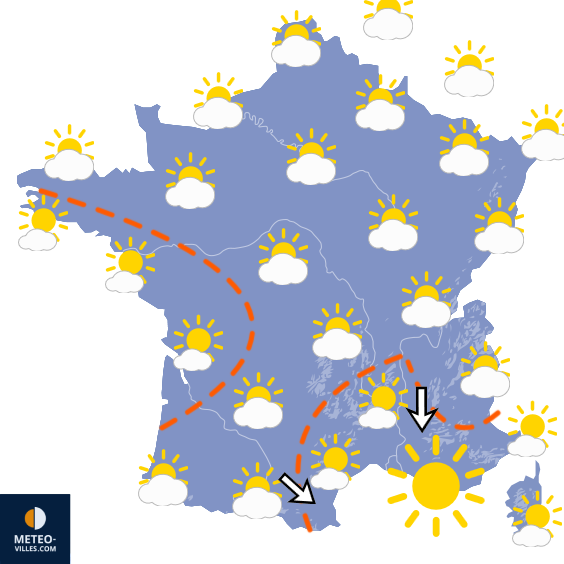Carte de prévisions du temps du Jeudi 25 juin 2026