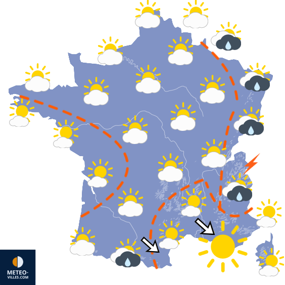 Carte de prévisions du temps du Vendredi 26 juin 2026