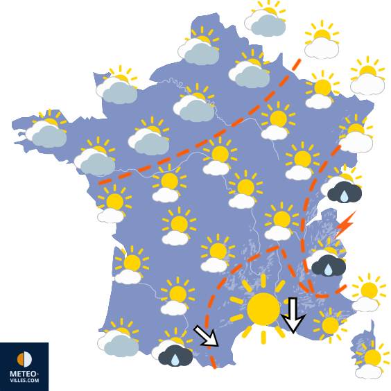 Carte de prévisions du temps du Dimanche 28 juin 2026
