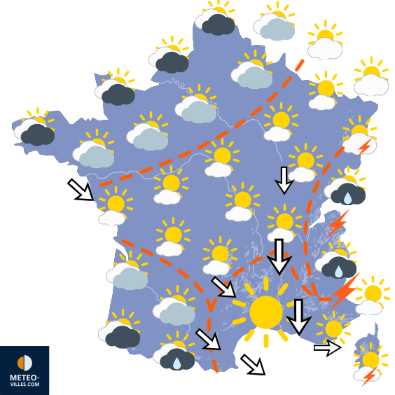 Carte de prévisions du temps du Mardi 30 juin 2026