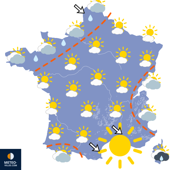 Carte de prévisions du temps du Vendredi 26 juin 2026