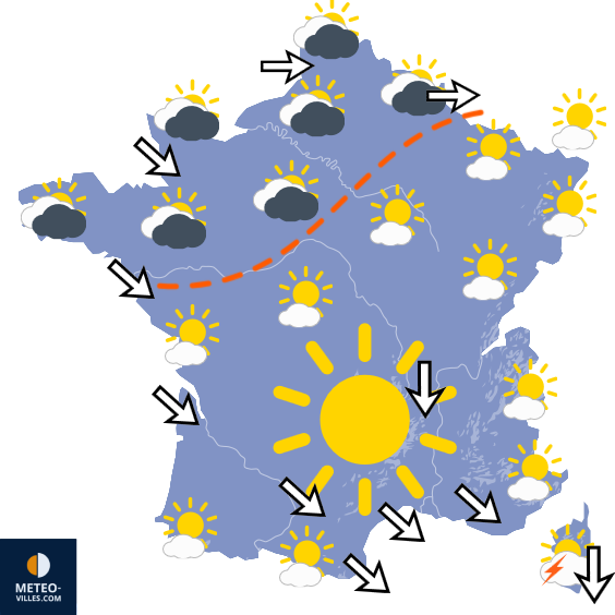 Carte de prévisions du temps du Mardi 30 juin 2026